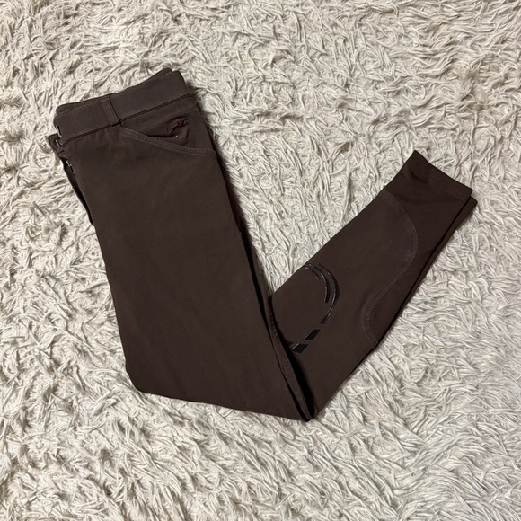 Women’s Size 24 Brown Schockemohle Knee Patch Horseback Riding Breeches - Picture 1 of 6
